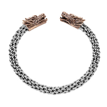 BRONZE DRAGON Torc Bracelet in Sterling Silver by Keith Jack