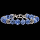 William Henry BEACH COMBER Sodalite Silver Mens Bead Bracelet