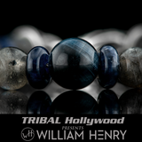 William Henry MAGICIAN Labradorite and Hawks Eye Bead Bracelet for Men