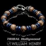 William Henry ENLIGHTENMENT Tibetan Agate Bracelet with Blue Sodalite