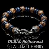 William Henry ENLIGHTENMENT Tibetan Agate Bracelet with Blue Sodalite