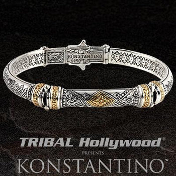 Konstantino PHIDIAS CUFF Silver and Bronze Hinged Bracelet for Men