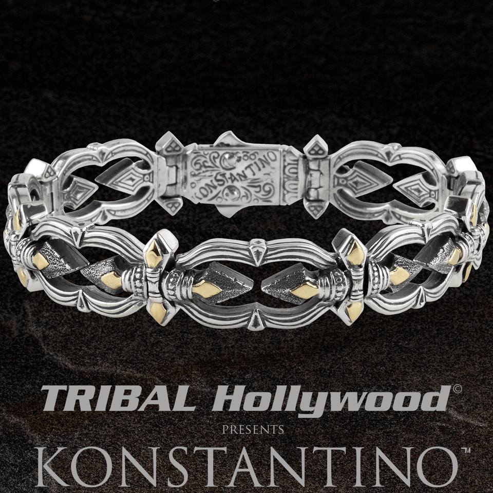 Konstantino GOLD HEONOS SPEAR TIP Sterling Silver Mens Bracelet