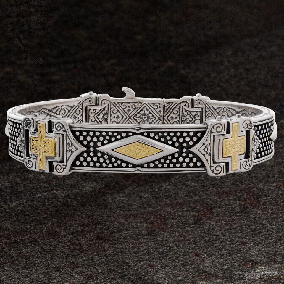 Konstantino GOLD CROSS BRACELET for Men in Sterling Silver