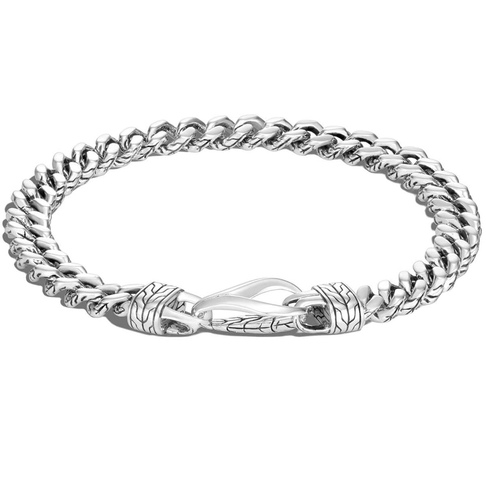 John Hardy Mens Asli Curb Link Bracelet in Silver