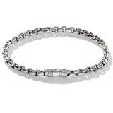 John Hardy Mens Silver Box Chain Thin Width Bracelet - Classic Chain Collection