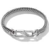 John Hardy Mens Classic Chain Silver Bracelet with Carabiner Clasp