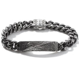 John Hardy Mens Volcanic Textured Curb Link Bracelet in Sterling Silver