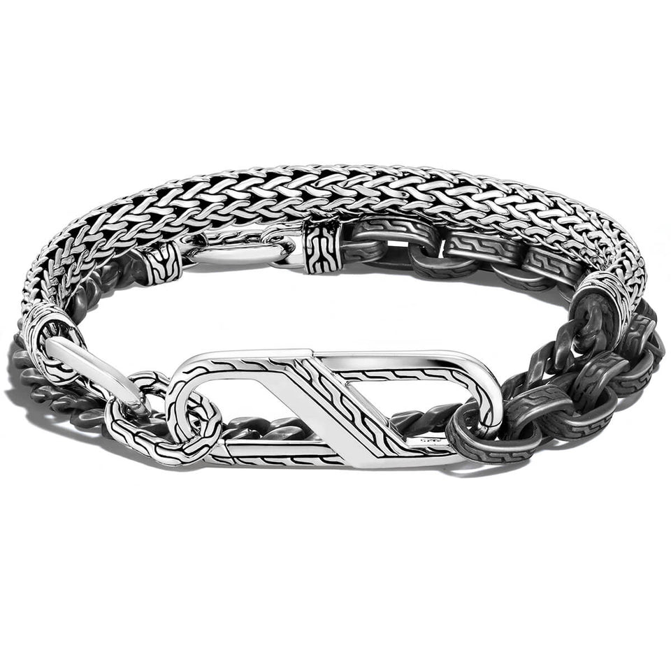 John Hardy Mens Remix Double Wrap Bracelet with Carabiner Clasp