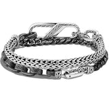 John Hardy Mens Remix Double Wrap Bracelet with Carabiner Clasp Back View