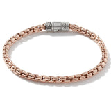 John Hardy Mens Bronze Box Chain Thin Width 4mm Bracelet - Classic Chain Collection