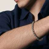 John Hardy Mens Asli Link Classic Box Chain 6mm Silver Bracelet