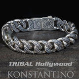 Konstantino INTERLOCKING SPARTAN SWORDS Sterling Silver Mens Bracelet
