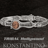 Konstantino ALEXANDER COIN Lion Sword Cuff Bracelet in Silver and Copper