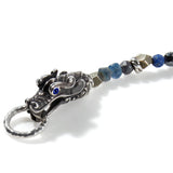 John Hardy Mens Legends Naga Dragon Silver and Blue Beaded Bracelet - Clasp View