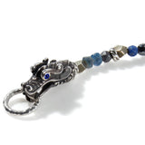John Hardy Mens Legends Naga Dragon Silver and Blue Beaded Bracelet - Clasp View