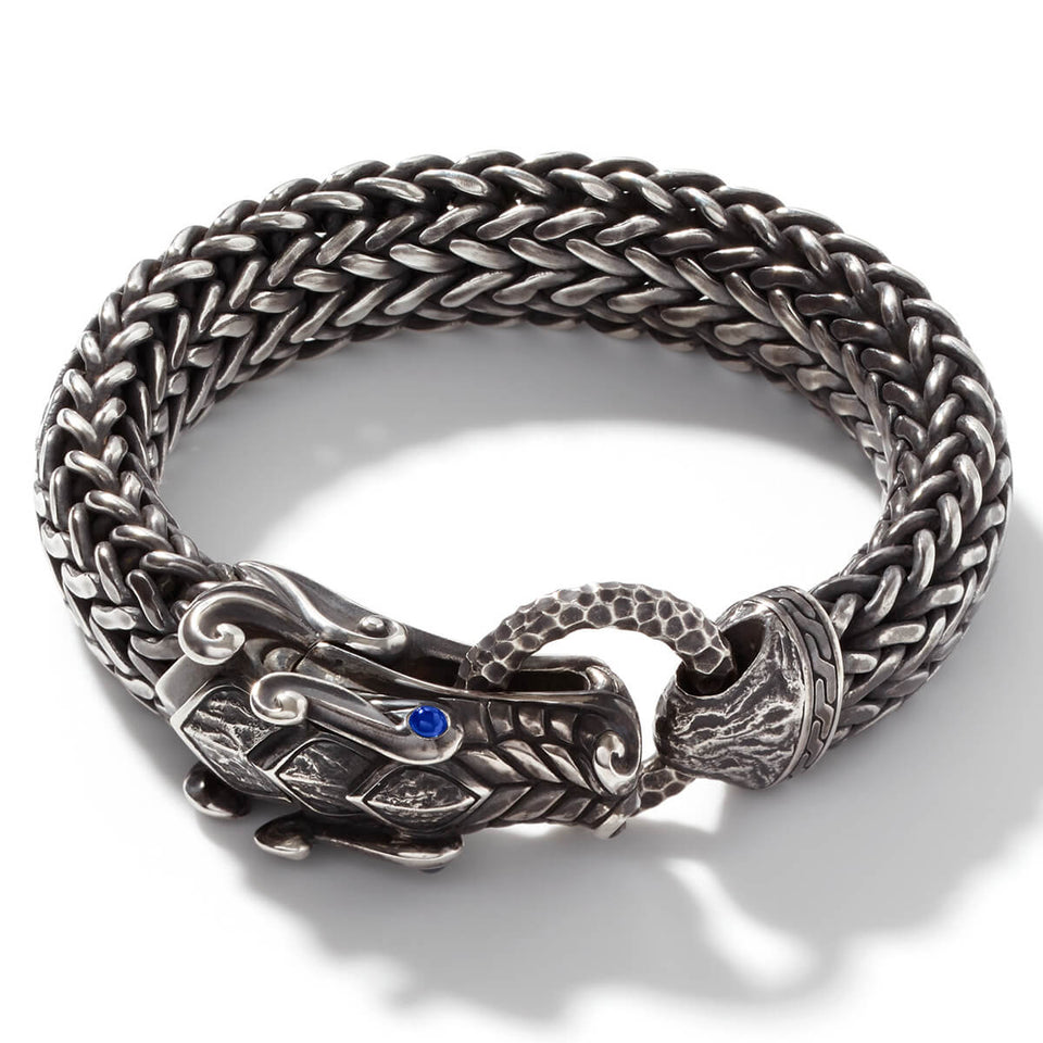 Men's Sterling Silver Bracelet, 'Silver Dragon