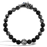 John Hardy Mens Legends Naga Dragon Lava and Eagle Eye Stone Bead Bracelet