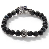John Hardy Mens Legends Naga Dragon Lava and Eagle Eye Stone Bead Bracelet