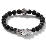 John Hardy Mens Legends Naga Dragon Lava and Eagle Eye Stone Bead Bracelet