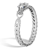 John Hardy Mens Legends Naga Dragon 9mm Silver Bracelet with Blue Sapphires