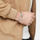 John Hardy Mens Legends Naga Dragon 9mm Silver Bracelet with Blue Sapphires