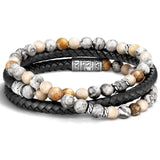 Triple Wrap Bead and Leather Bracelet by John Hardy
