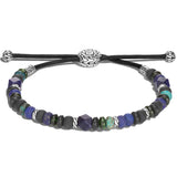 John Hardy Mens Blue Multi-Bead Bracelet with Adjustable Cord