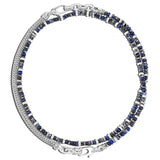 John Hardy Mens Transformable Multi-Wrap Blue Bead and Silver Hybrid Bracelet and Necklace - Top View
