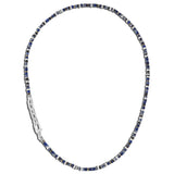 John Hardy Mens Transformable Multi-Wrap Blue Bead and Silver Hybrid Bracelet and Necklace - Unwrapped