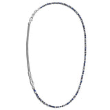 John Hardy Mens Transformable Multi-Wrap Blue Bead and Silver Hybrid Bracelet and Necklace - Full Unwrapped