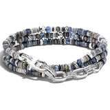 John Hardy Mens Transformable Multi-Wrap Silver and Bead Hybrid Bracelet and Necklace - Shortened Version