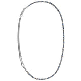 John Hardy Mens Transformable Multi-Wrap Silver and Bead Hybrid Bracelet and Necklace - Full Unwrapped