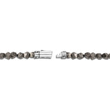 John Hardy Mens 4mm Thin Bead Bracelet with Pyrite, Tiger Iron, Smoky Quartz, Silver Calcite