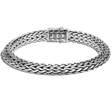 John Hardy Mens Tiga Bracelet with Black Sapphires - 8mm Medium Width Back View