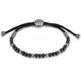 John Hardy Mens Black Onyx Bead 3mm Thin Width Bracelet with Pull Through Adjustable Cord