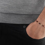 John Hardy Mens Black Onyx Bead 3mm Thin Width Bracelet with Pull Through Adjustable Cord
