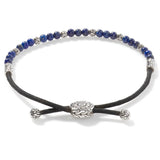 John Hardy Mens Blue Lapis Lazuli Bead 3mm Thin Width Bracelet with Pull Through Adjustable Cord