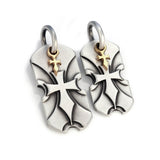 SACRED SHIELDS Matching Pair Pendants with Gold Cross
