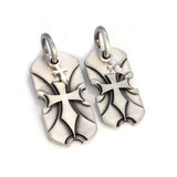 SACRED SHIELDS Matching Pair Pendants with Silver Cross