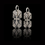 SACRED SHIELDS Matching Pair Pendants with Gold or Silver Cross - Side View