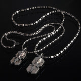 SACRED SHIELDS Matching Pair Pendants with Gold or Silver Cross - With Chains