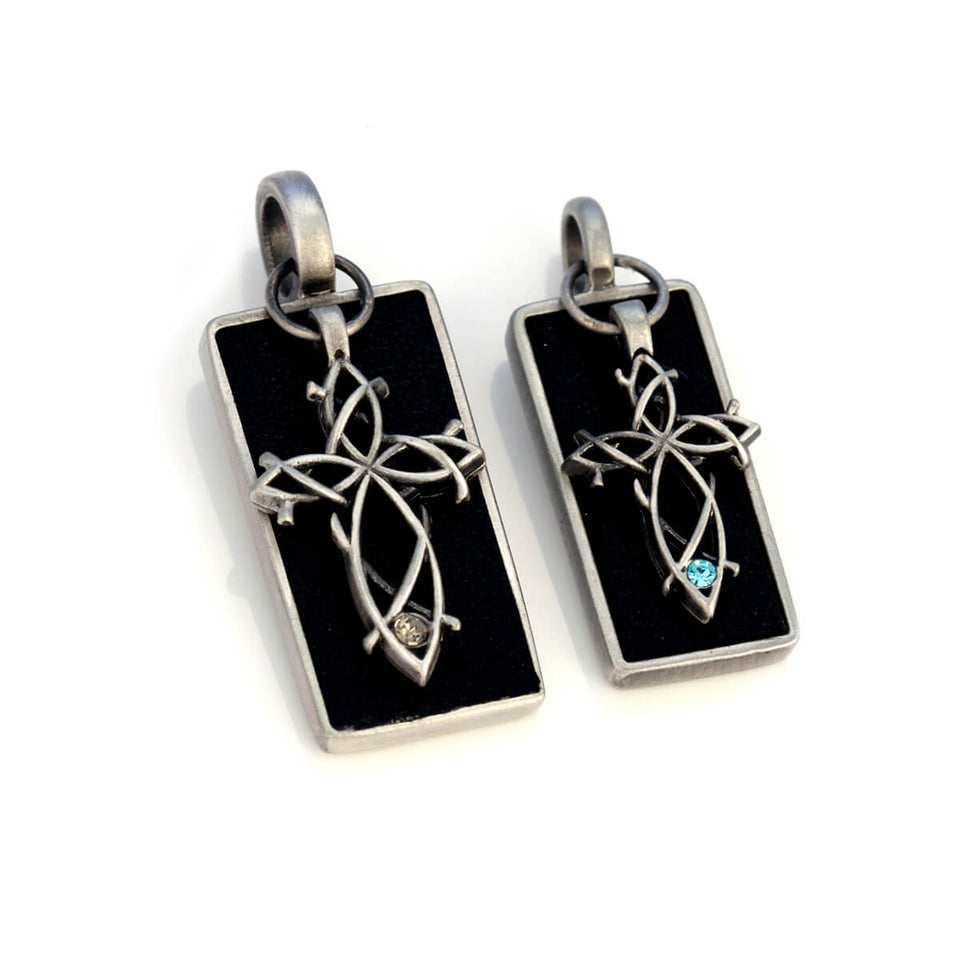 CROSS TAGS MATCHING PAIR PENDANTS