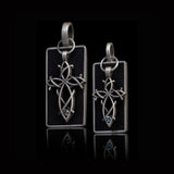 CROSS TAGS MATCHING PAIR PENDANTS Side View