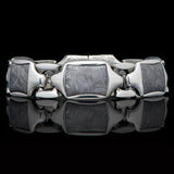William Henry RETRO METEORITE Heavy Duty Silver Link Bracelet for Men