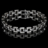 William Henry SLEEK Sterling Silver Square Link Bracelet For Men