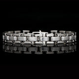 William Henry SLEEK Sterling Silver Square Link Bracelet For Men