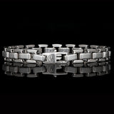 William Henry SLEEK Sterling Silver Square Link Bracelet For Men