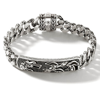 John Hardy Mens Legends Naga Dragon Station Bracelet in Sterling Silver