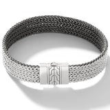 John Hardy Mens Reversible Bracelet in Black Rhodium and Sterling Silver - Clasp View